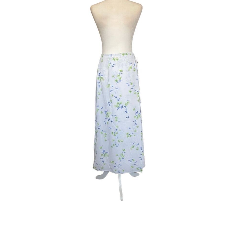 90s Liz Claiborne Emma Jones, white wrap, floral maxi skirt